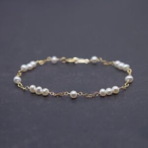 Tiny Pearls 14k Gold Filled Wire Wrapped Bracelet _ Slim Freshwater Pearl beaded Bracelet _ Christmas Wedding Anniversary Gift For Her - Etsy Nederland